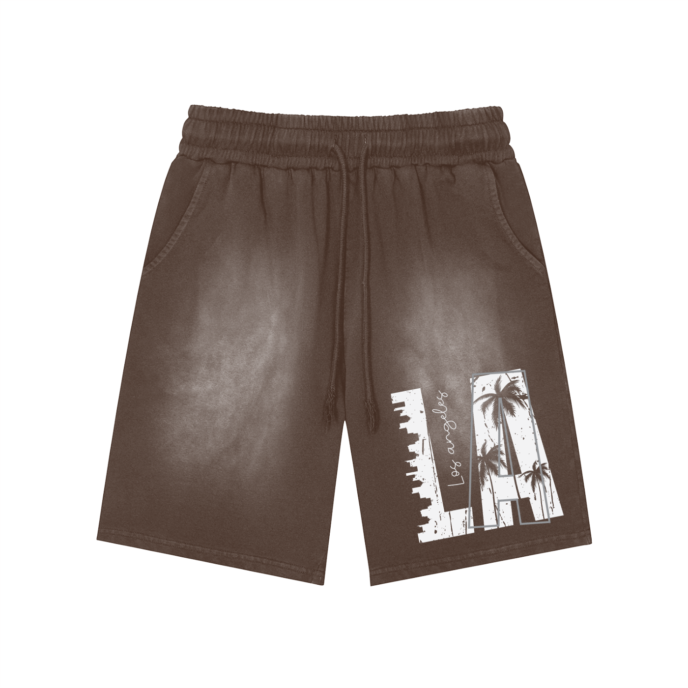 LA  | Vintage Washed  Rectangle Patch Shorts | ILYRIANEDGE