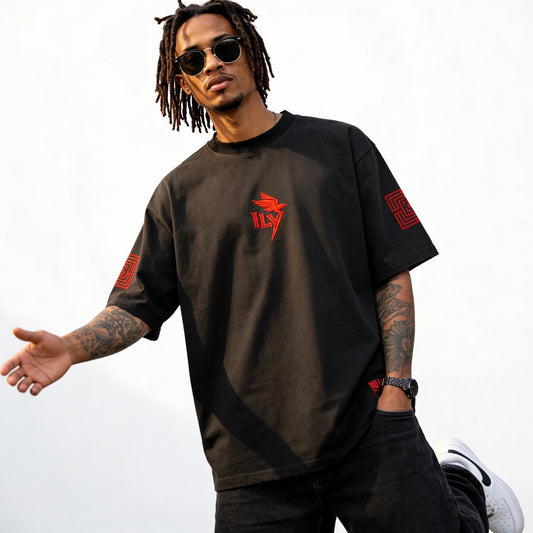 ILY - 260GSM Unisex Oversized Sun Faded Distressed T-shirt