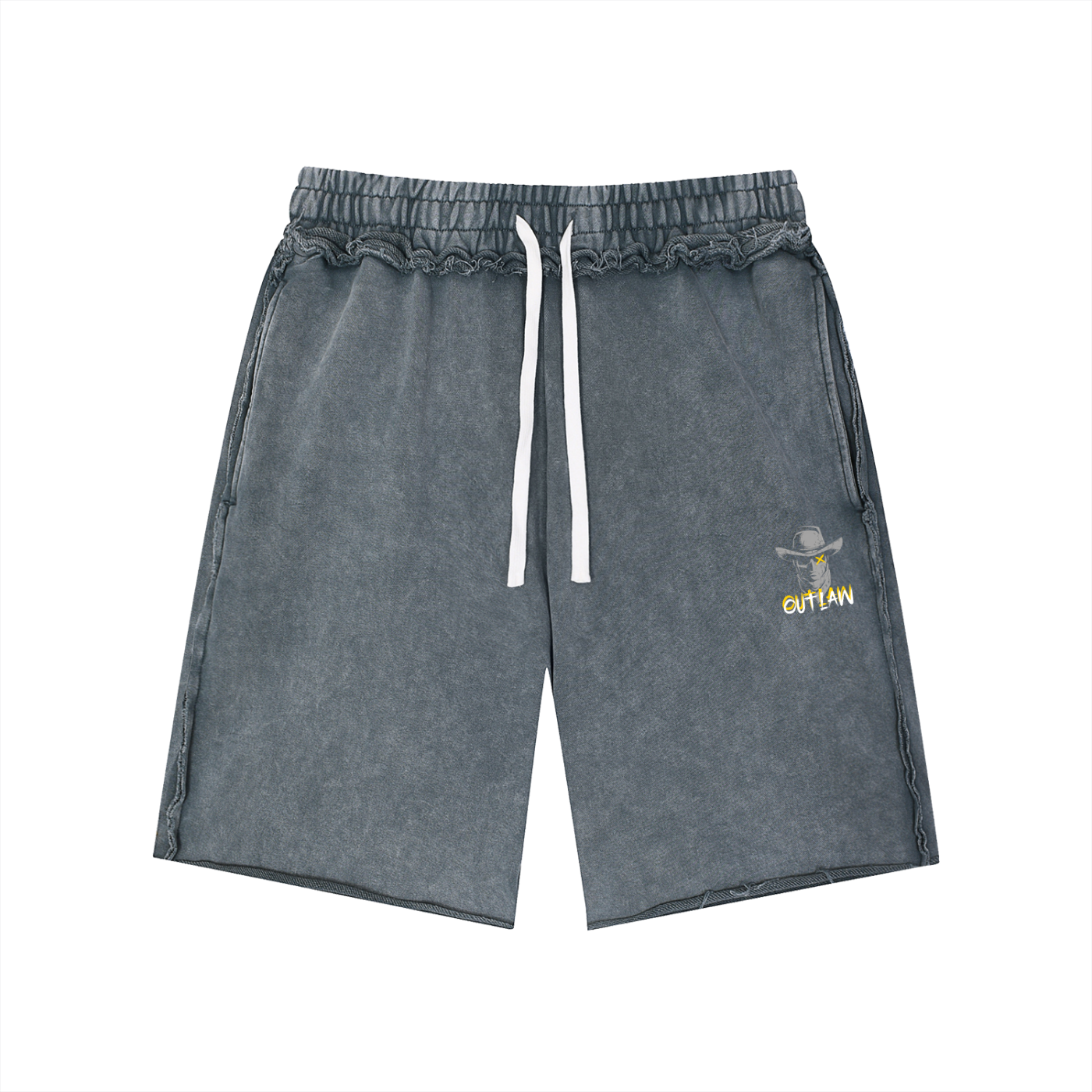 Outlaw | Mineral Wash Raw Edge Shorts | ILYRIANEDGE