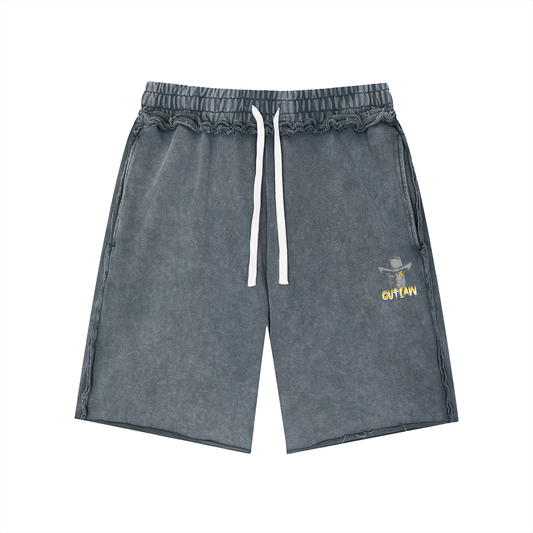 Outlaw | Mineral Wash Raw Edge Shorts | ILYRIANEDGE