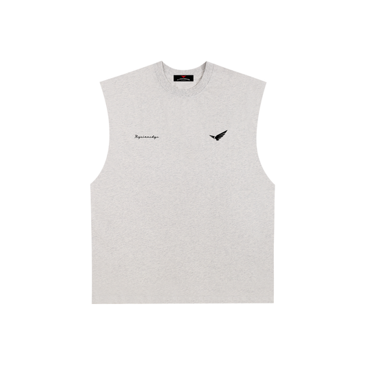 All eyes on me - Raw Edge Cotton Tank Top