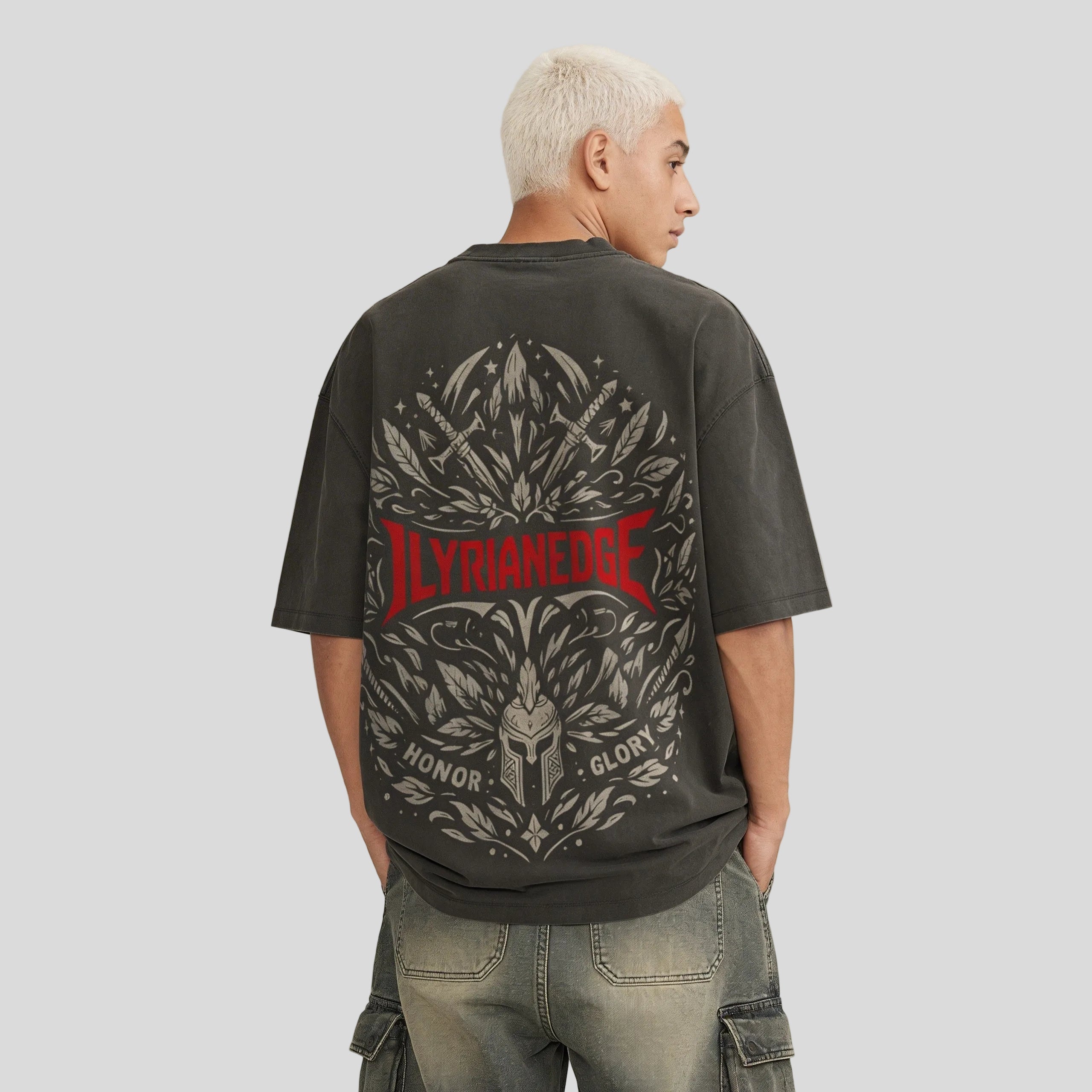 Bloodline T-Shirt - 285GSM Unisex Oversized Washed Crew Neck T-shirt