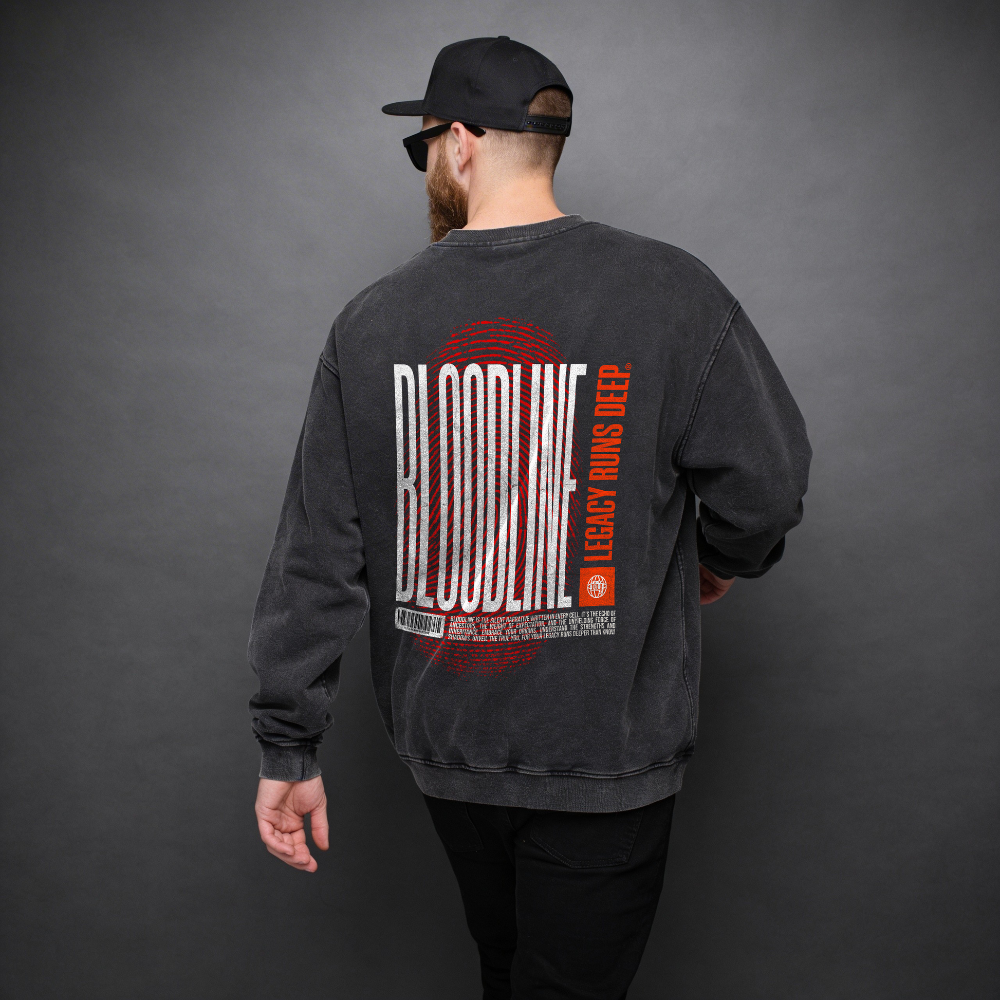 Bloodline Legacy - 440GSM Unisex Super Heavyweight Oversized Faded Sweatshirt