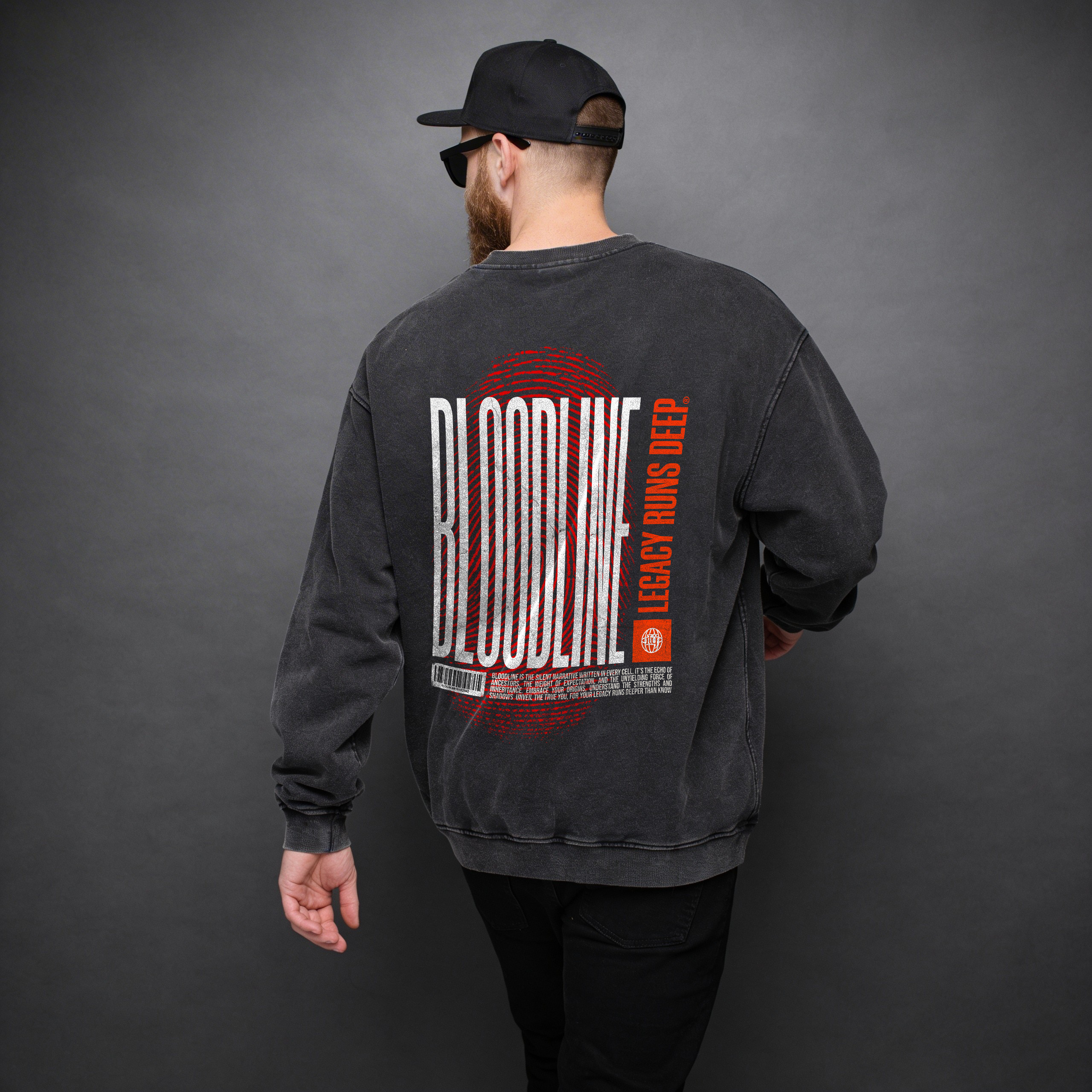Bloodline Legacy - 440GSM Unisex Super Heavyweight Oversized Faded Sweatshirt