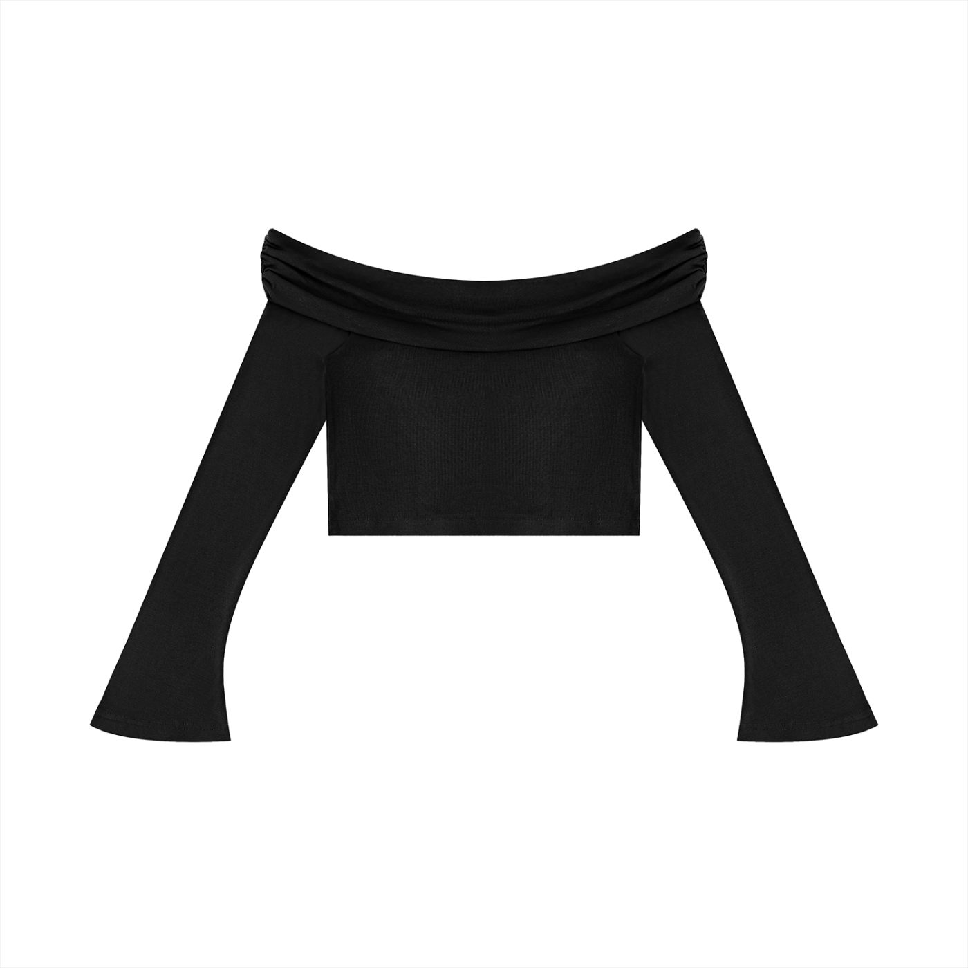 Ilyrianedge – Women's Off-the-Shoulder Bell Sleeve Crop Top