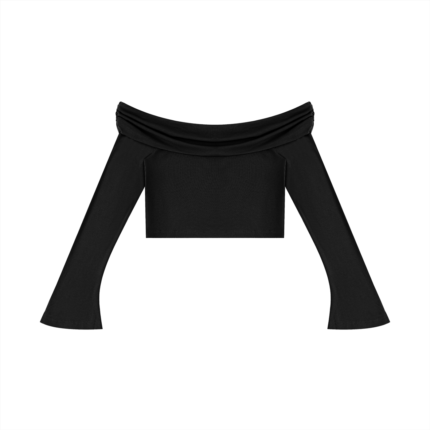 Ilyrianedge – Women's Off-the-Shoulder Bell Sleeve Crop Top