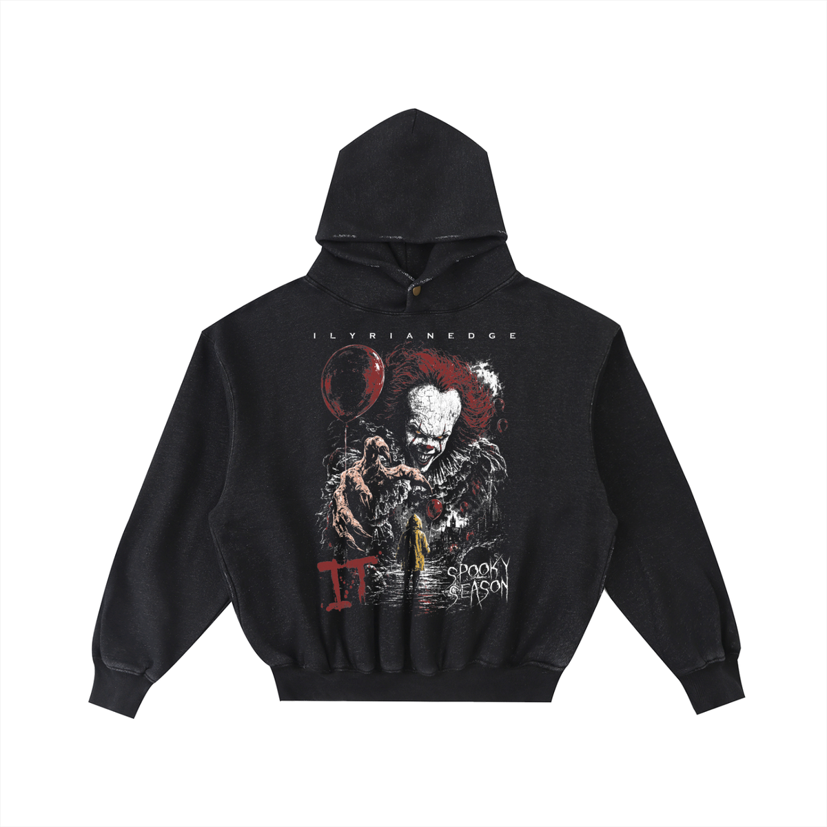 Nightmare Circus - Frayed Enzyme Washed Fleece Hoodie