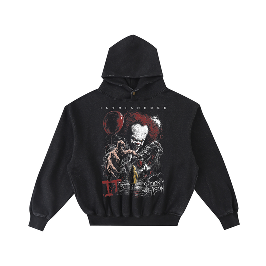 Nightmare Circus - Frayed Enzyme Washed Fleece Hoodie