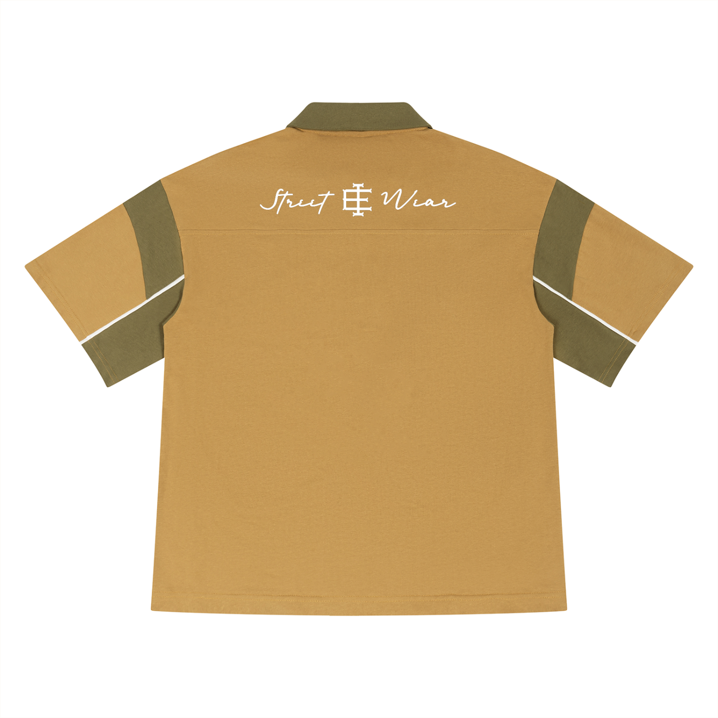 Sandstone | Boxy Color Block Cotton Polo | ILYRIANEDGE
