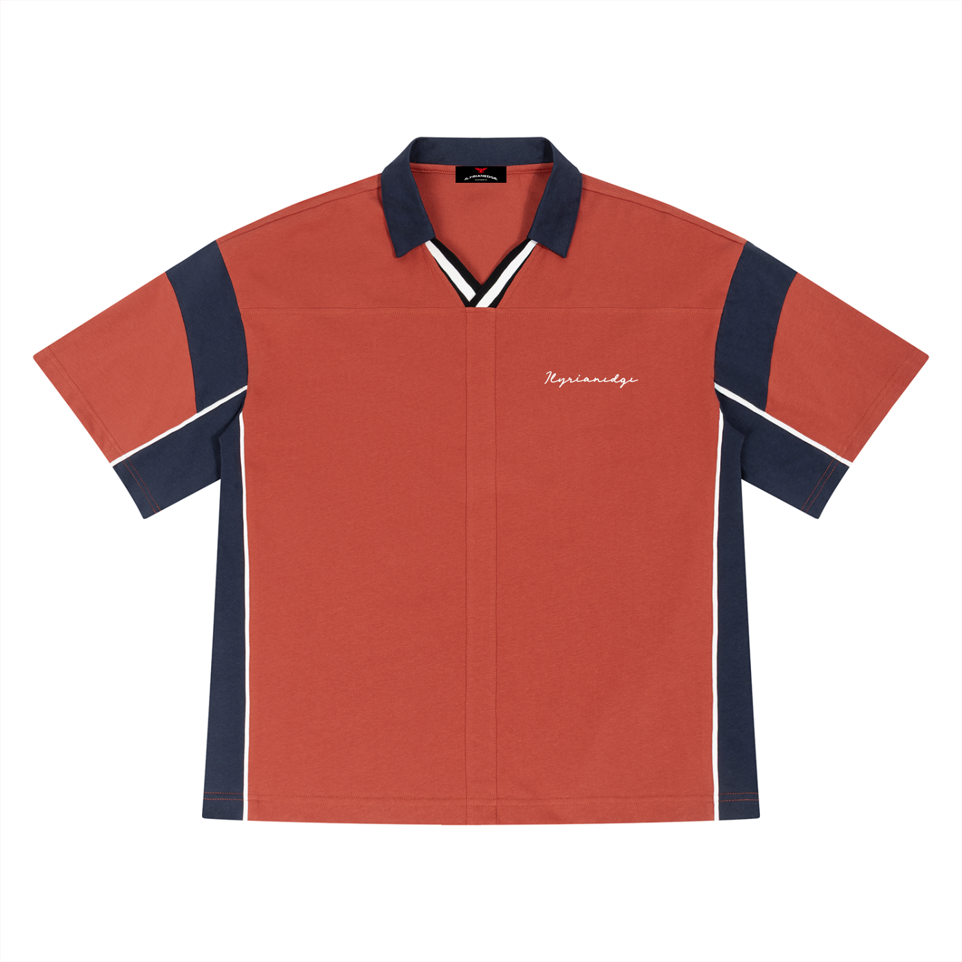 Sandstone | Boxy Color Block Cotton Polo | ILYRIANEDGE