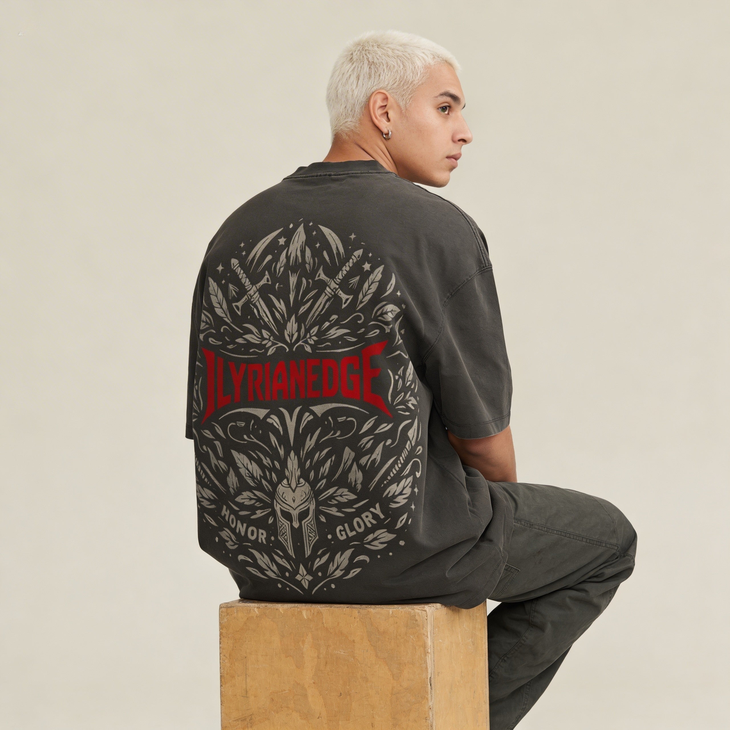 Bloodline T-Shirt - 285GSM Unisex Oversized Washed Crew Neck T-shirt