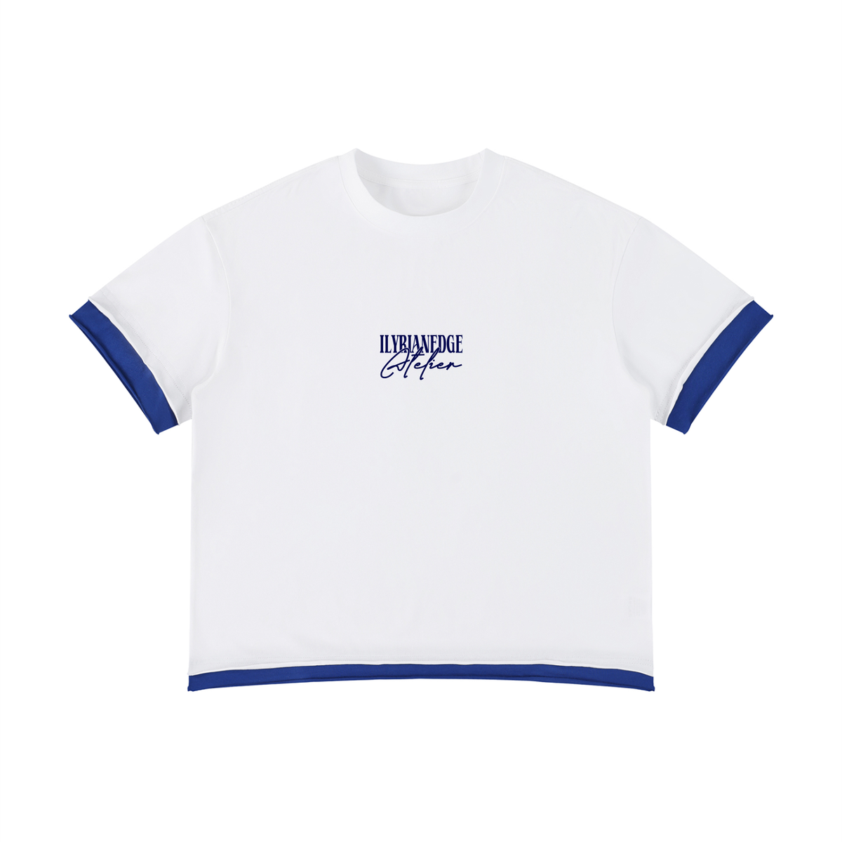 Blue Wake | Y2K Boxy Color Block T-Shirt | ILYRIANEDGE