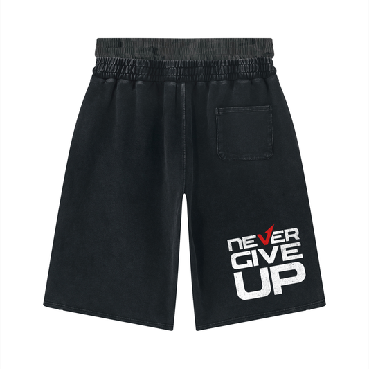 Never Give Up| Vintage Wash Distressed Wide Leg Shorts | ILYRIANEDGE