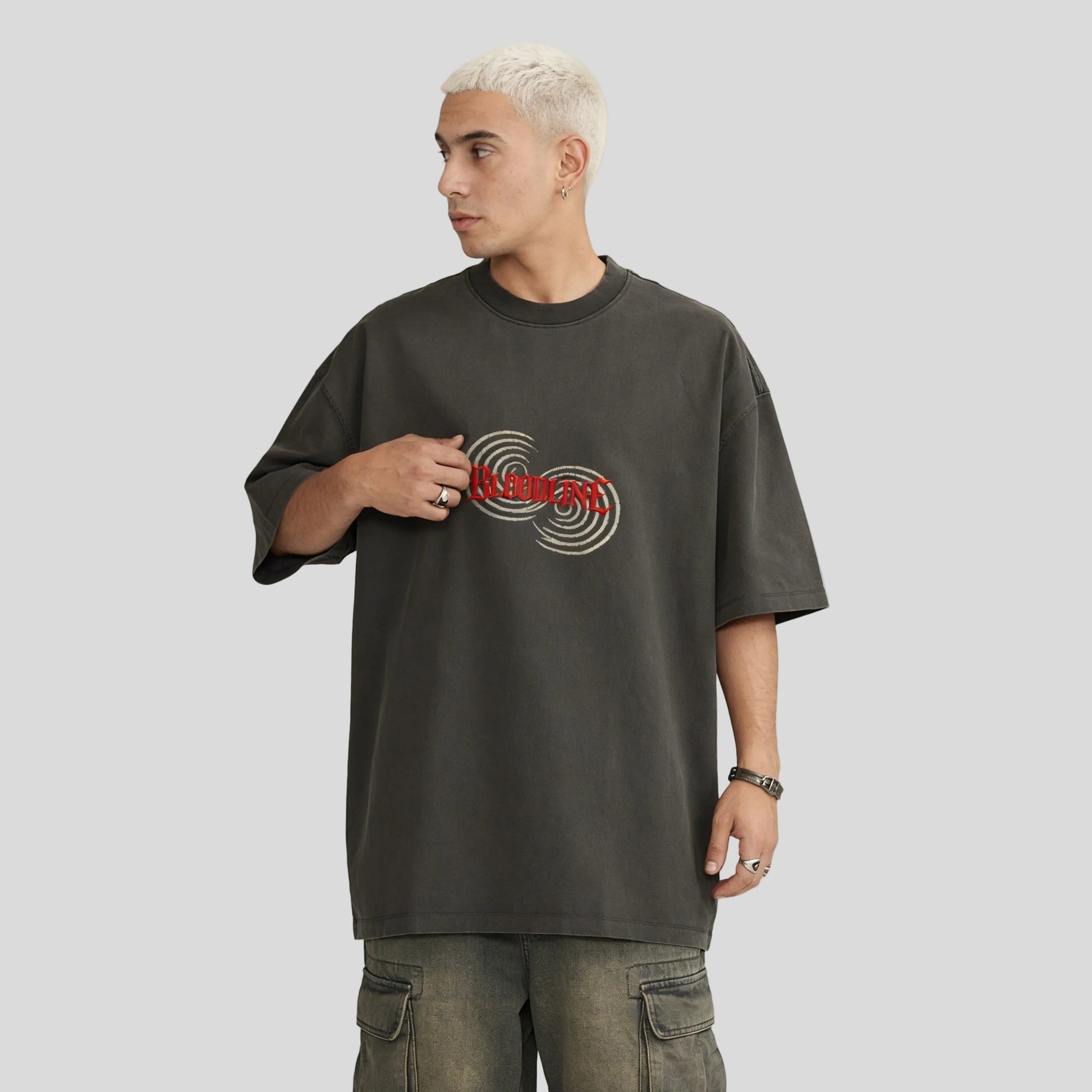 Bloodline T-Shirt - 285GSM Unisex Oversized Washed Crew Neck T-shirt