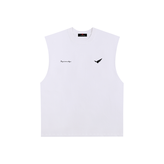 All eyes on me - Raw Edge Cotton Tank Top