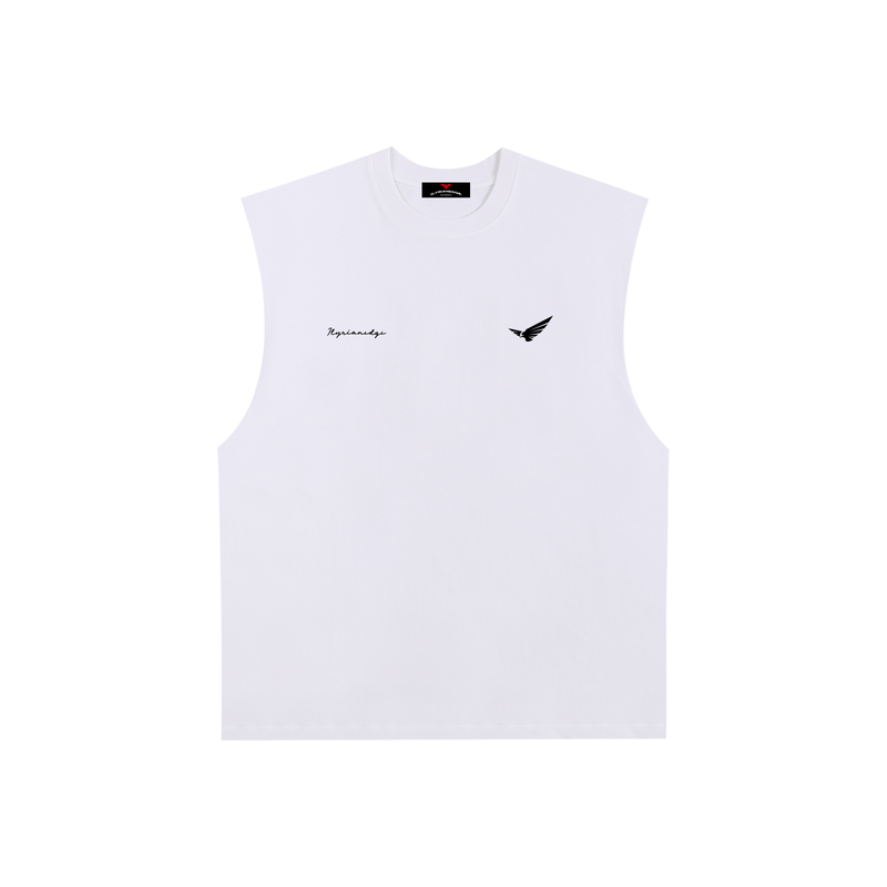 All eyes on me - Raw Edge Cotton Tank Top