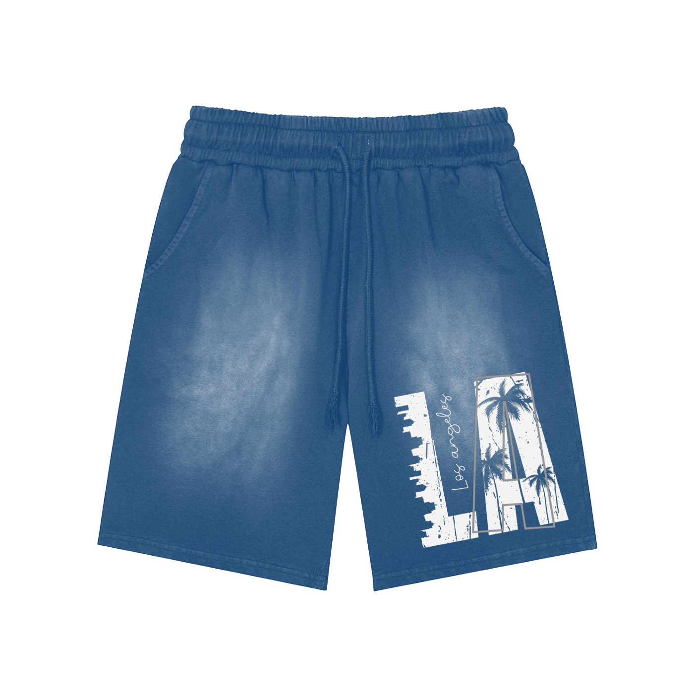 LA  | Vintage Washed  Rectangle Patch Shorts | ILYRIANEDGE