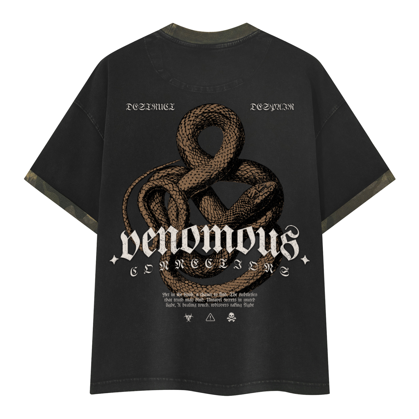 Ouroboros Legacy | Mineral Washed Boxy Panel T-Shirt | ILYRIANEDGE