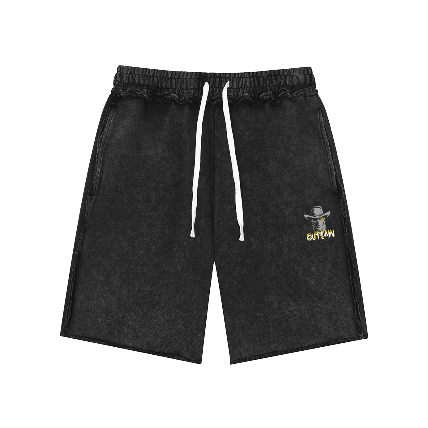 Outlaw | Mineral Wash Raw Edge Shorts | ILYRIANEDGE