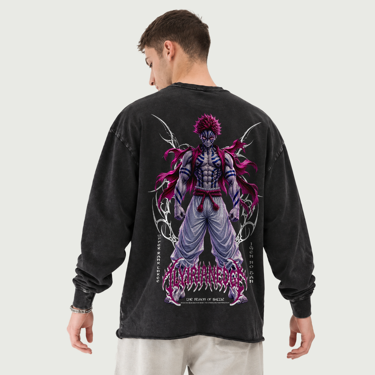 The Demon Within | 260GSM Faded Long Sleeve T-Shirt | ILYRIANEDGE