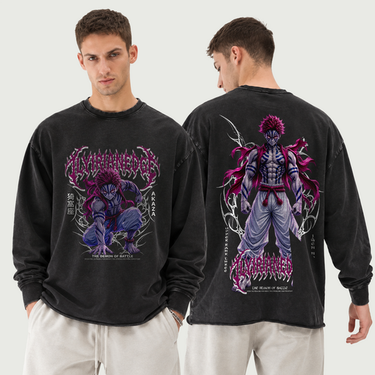 The Demon Within | 260GSM Faded Long Sleeve T-Shirt | ILYRIANEDGE