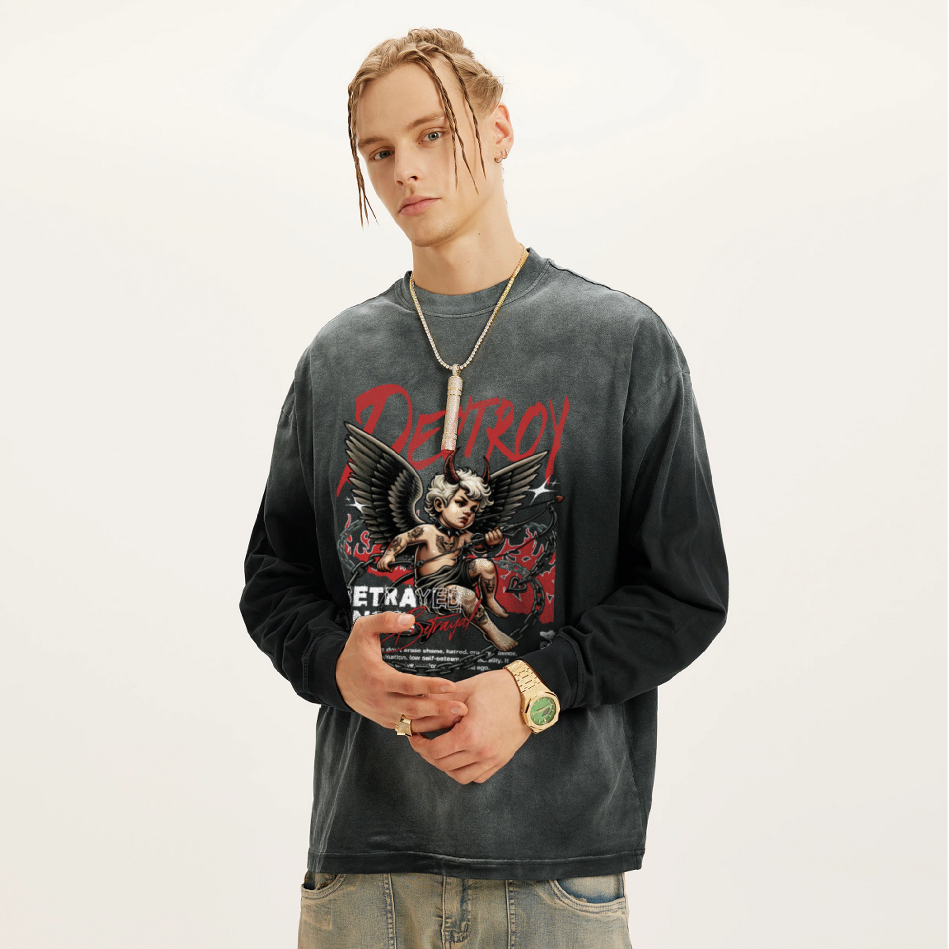 Destroy | Oversized Sun-Faded Long Sleeve | ILYRIANEDGE