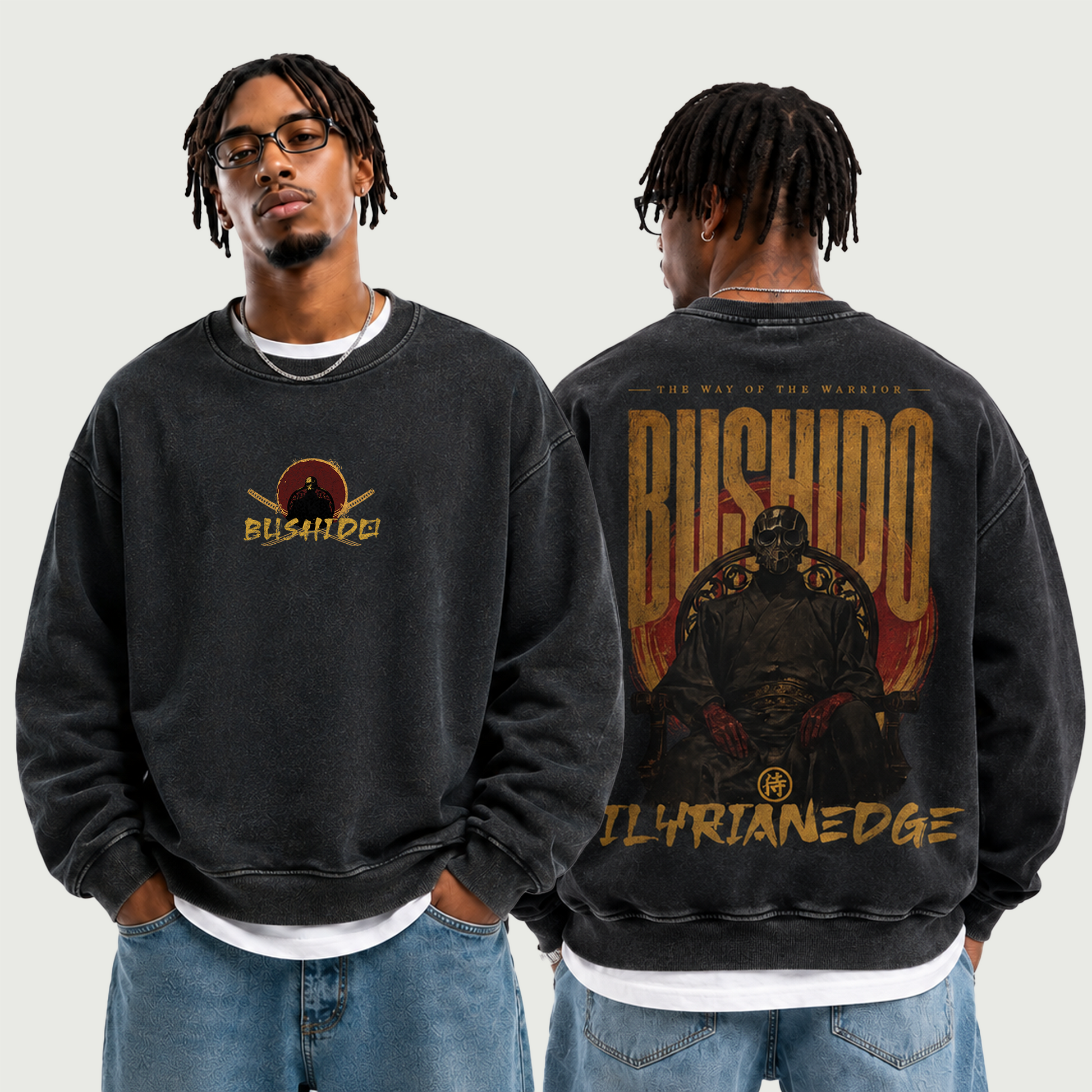 Bushido | Oversized Faded Sweatshirt | ILYRIANEDGE