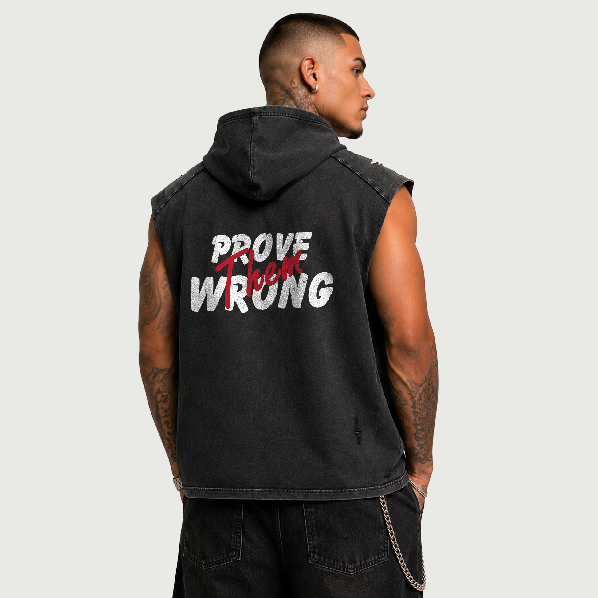 Iron Will | Snow Washed Boxy Hooded Tank Top | ILYRIANEDGE