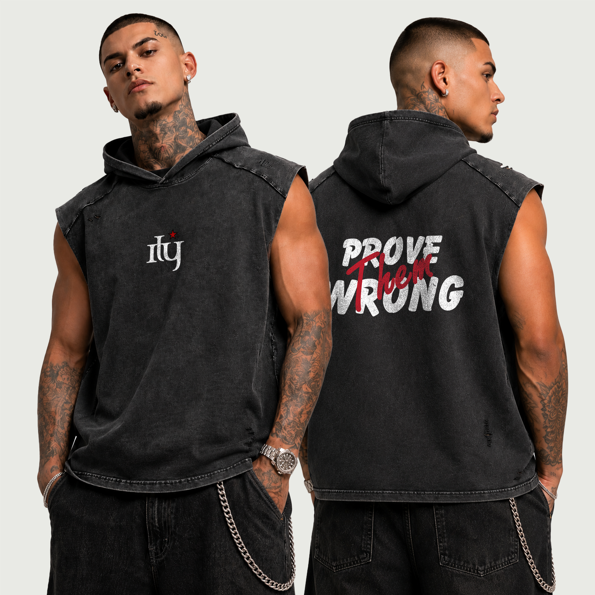 Iron Will | Snow Washed Boxy Hooded Tank Top | ILYRIANEDGE