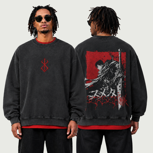 Berserk | Oversized Faded Sweatshirt | ILYRIANEDGE