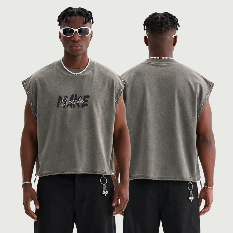 Rogue Origins | Distressed Grommet Eyelet Tank Top | ILYRIANEDGE