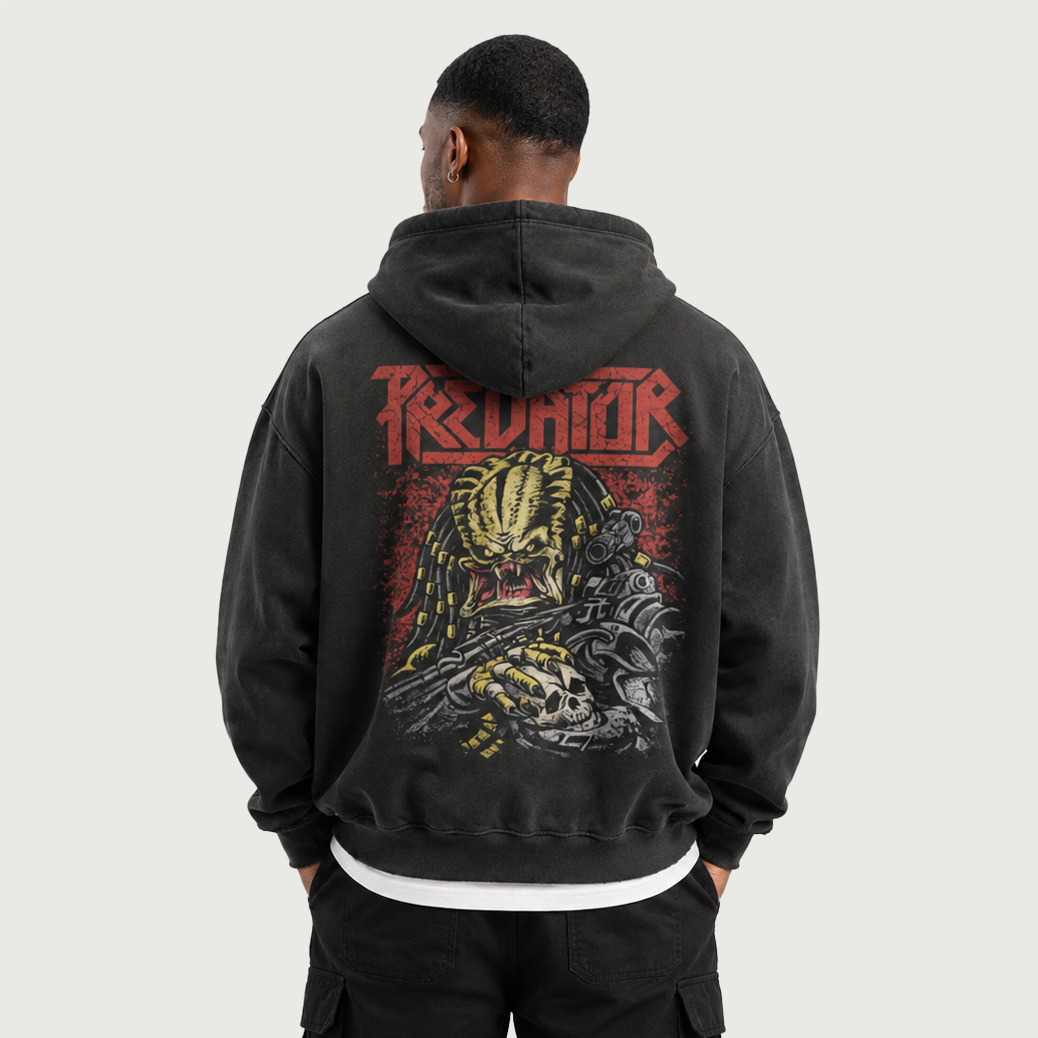 Predator | Distressed Sun-Faded Hoodie | ILYRIANEDGE