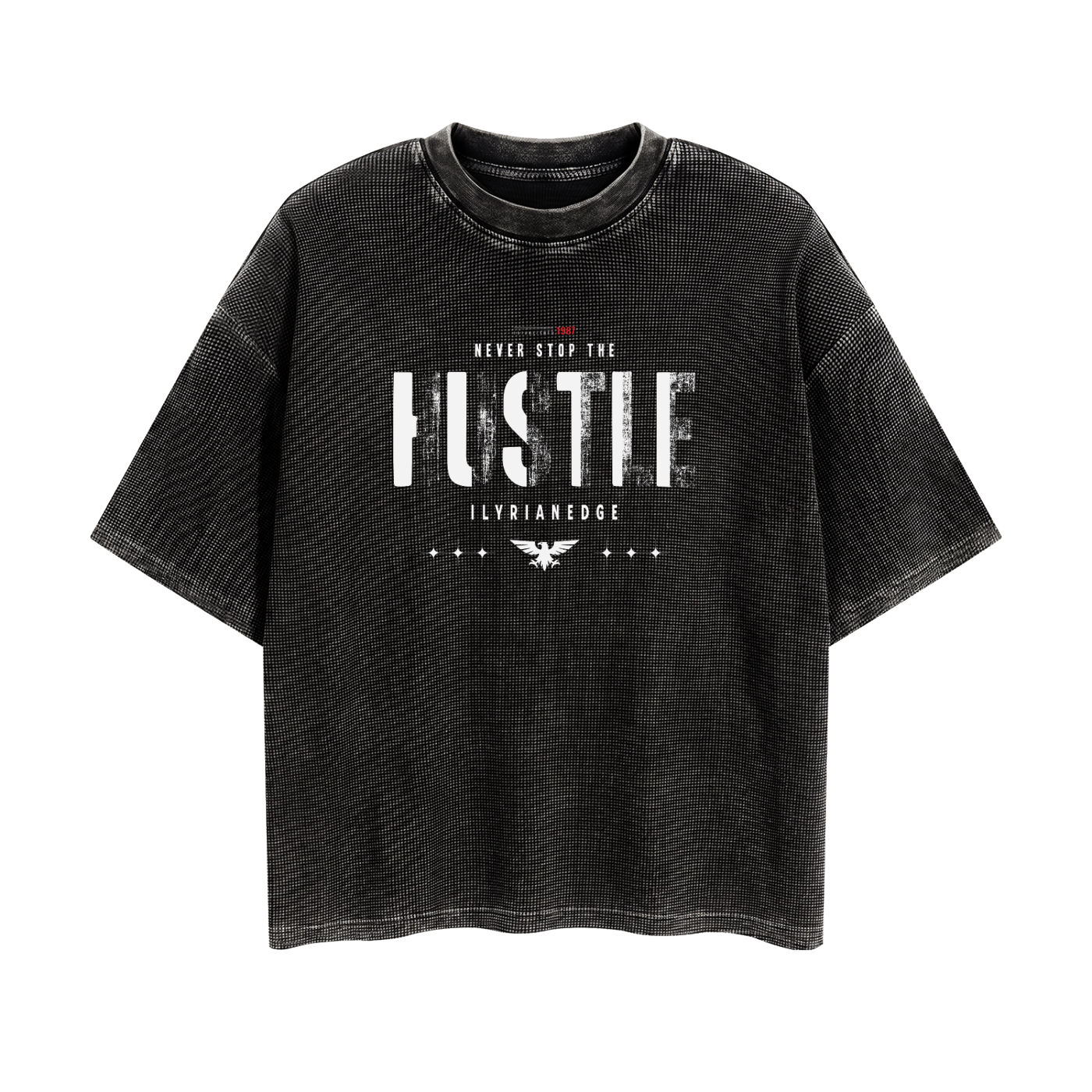Hustle | Waffle Washed Oversized Boxy T-Shirt |  | ILYRIANEDGE