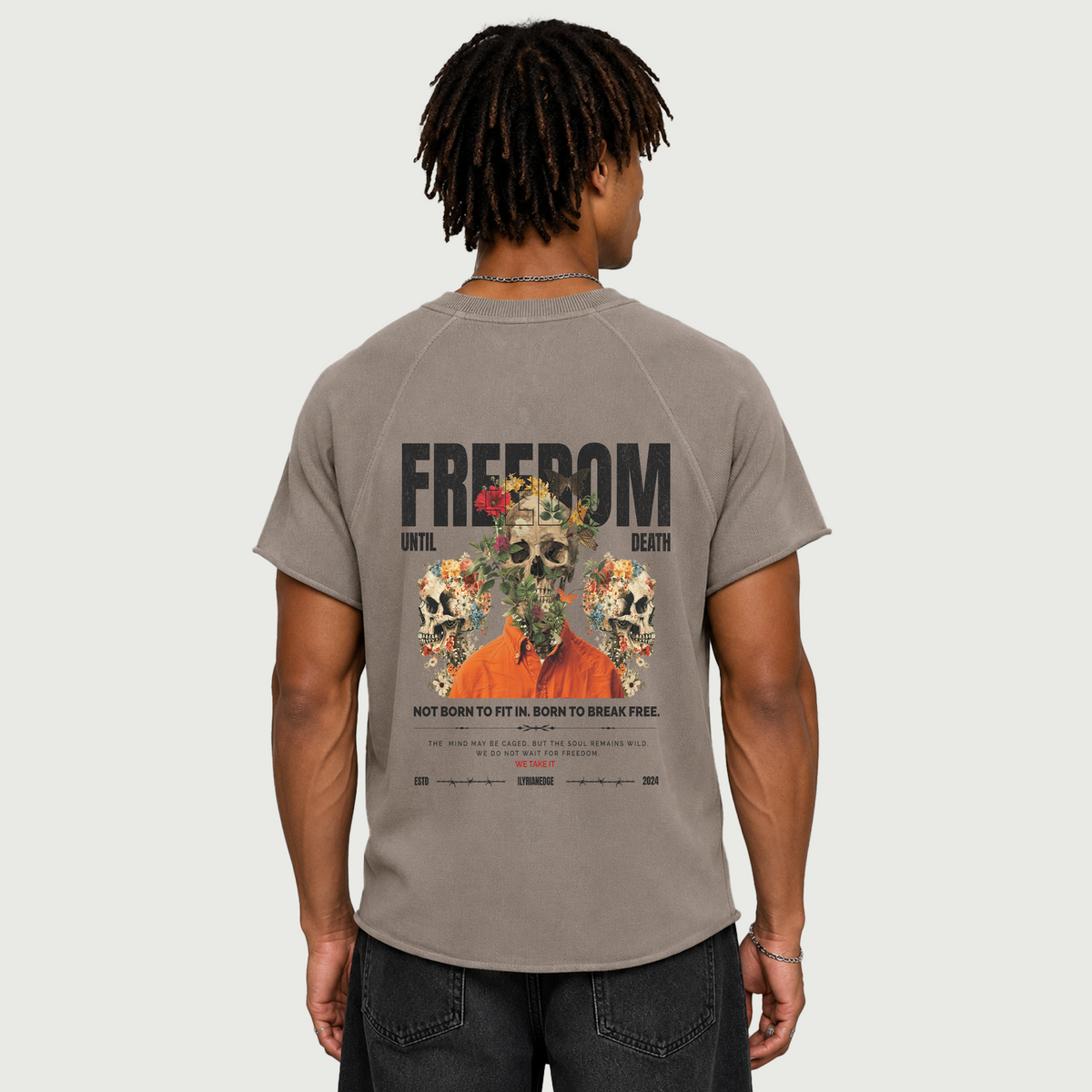 Break Free  | Vintage Wash Raw Edge T-Shirt | ILYRIANEDGE