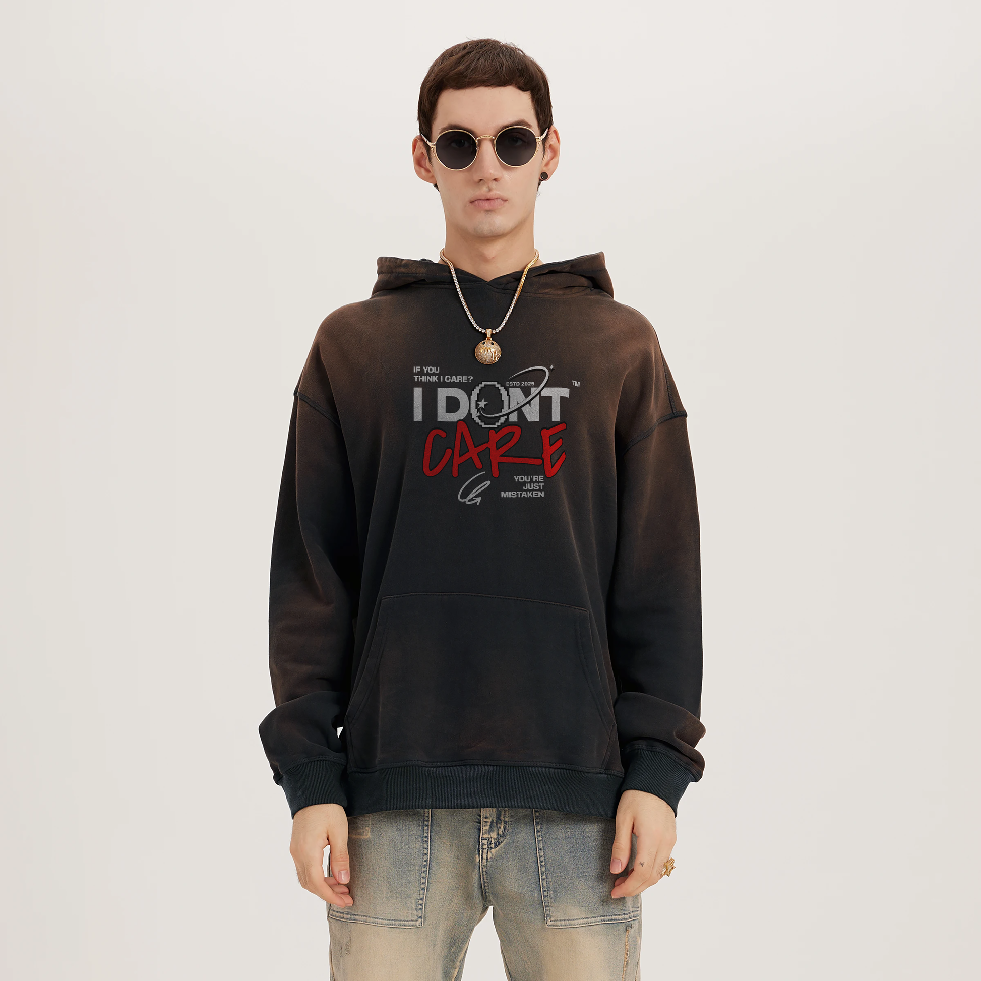 I Don't Care | Faded Hoodie | ILYRIANEDGE