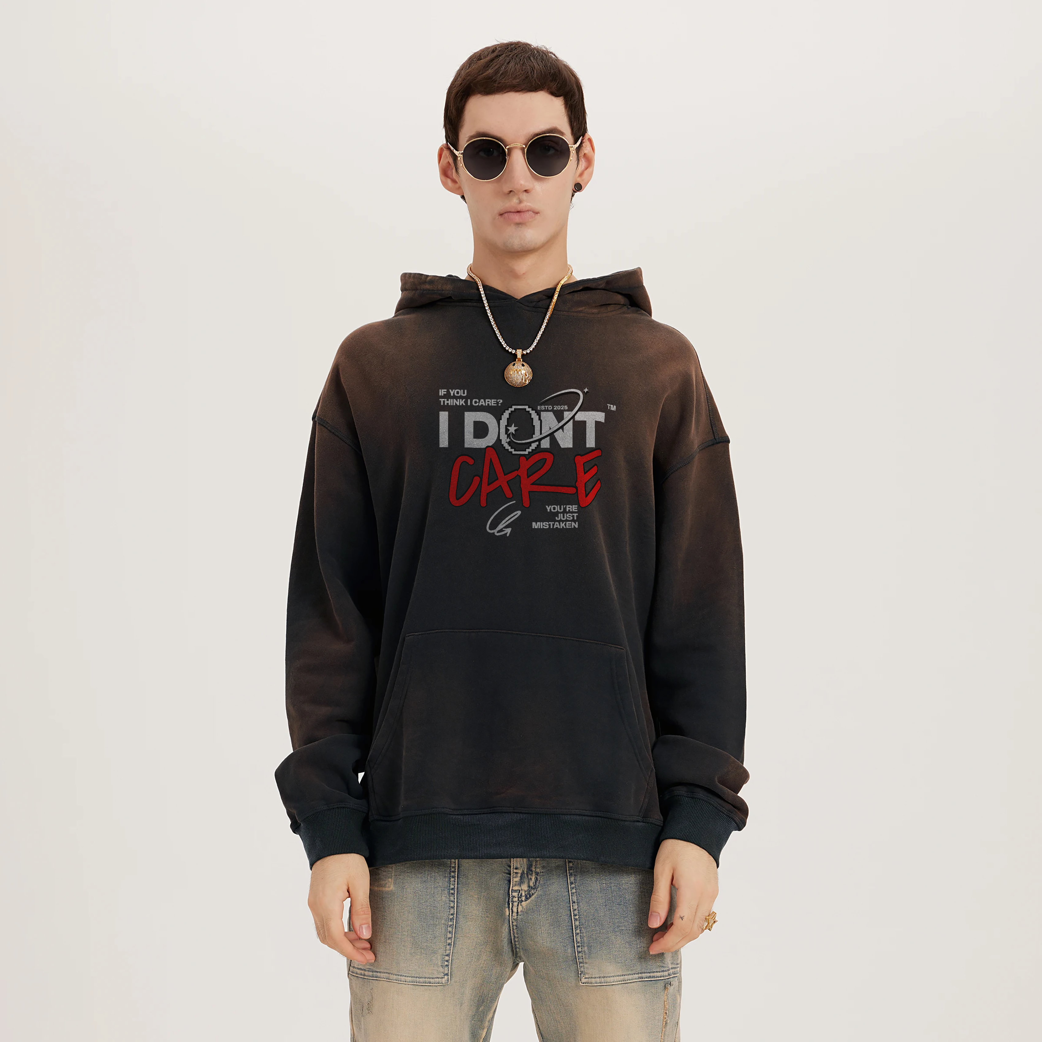 I Don't Care | Faded Hoodie | ILYRIANEDGE