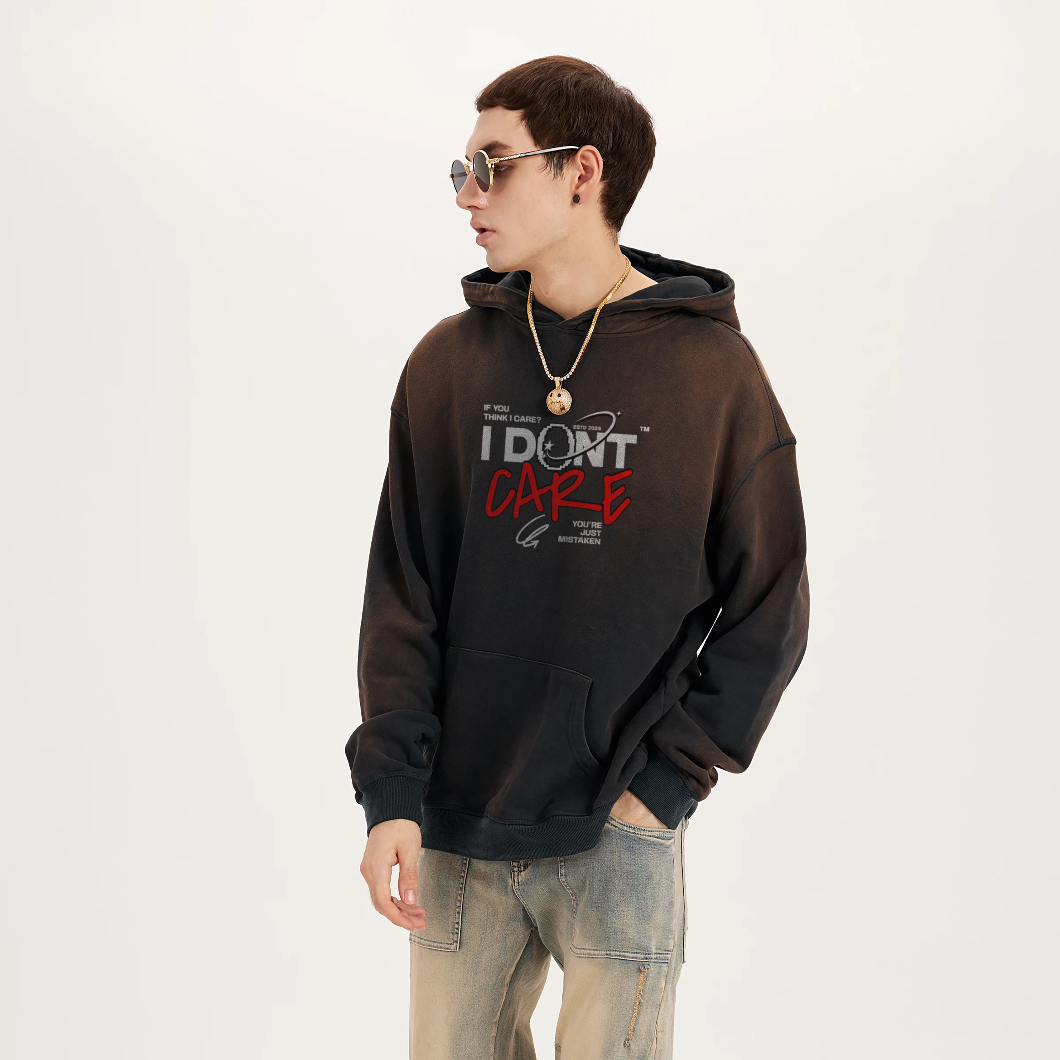 I Don't Care | Faded Hoodie | ILYRIANEDGE