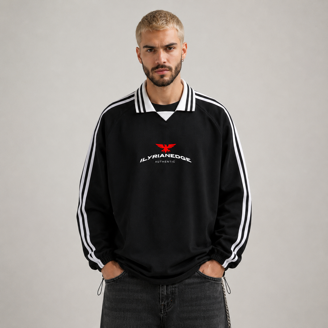 Ilyrianedge | Lapel Collar Sweatshirt | ILYRIANEDGE