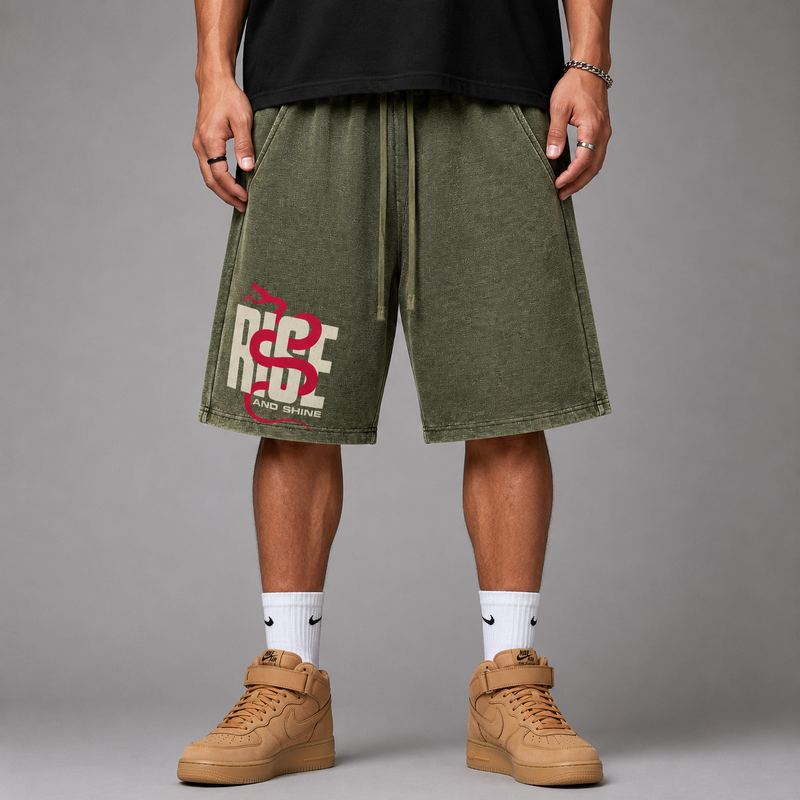 Rise | Mineral Wash Waffle Knit Shorts | ILYRIANEDGE