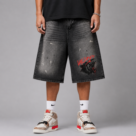 Valiancy |Vintage Wash Wide Leg Denim Shorts | ILYRIANEDGE