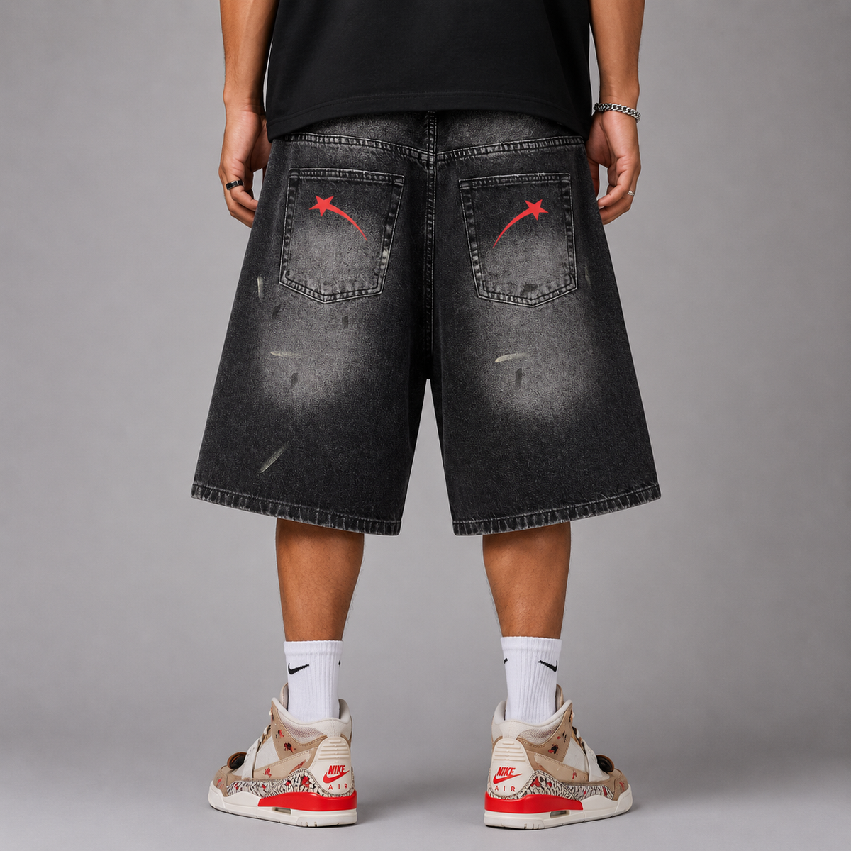 Valiancy |Vintage Wash Wide Leg Denim Shorts | ILYRIANEDGE