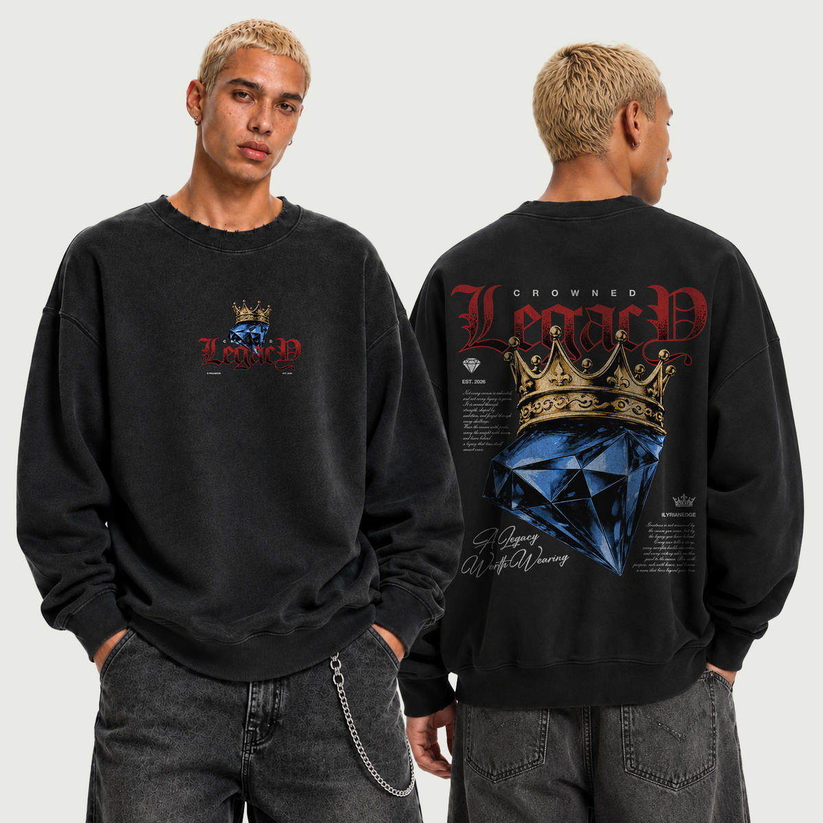 Royal Blood | Oversized Drop Shoulder Sweatshirt | ILYRIANEDGE