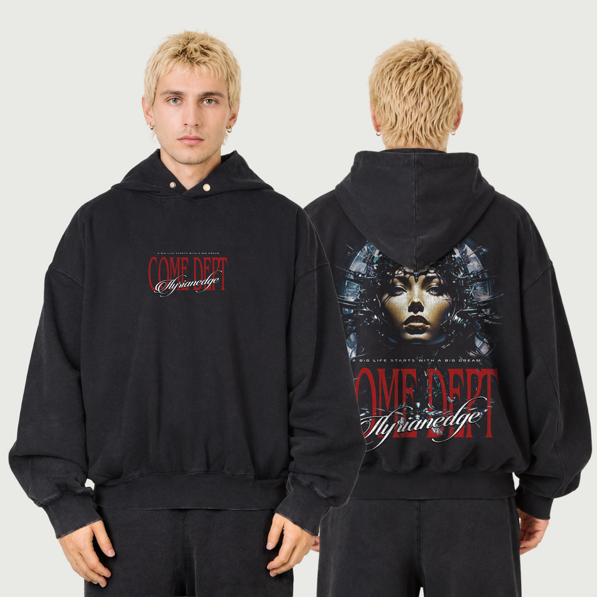 After Life | 420GSM Heavyweight  Snap Collar Hoodie | ILYRIANEDGE