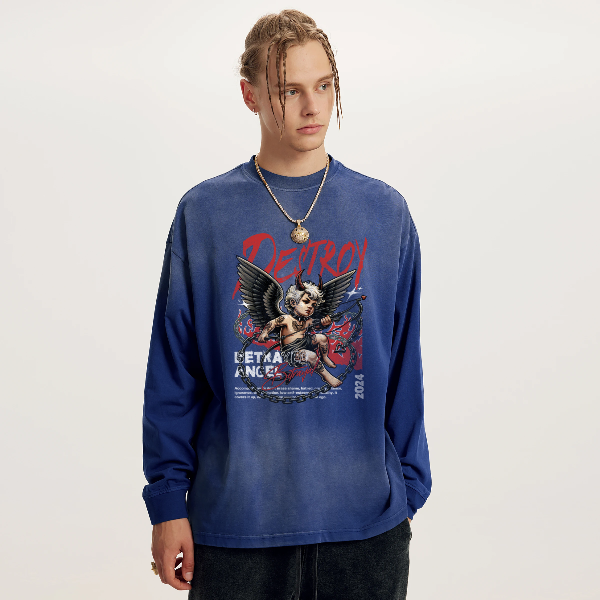 Destroy | Oversized Sun-Faded Long Sleeve | ILYRIANEDGE