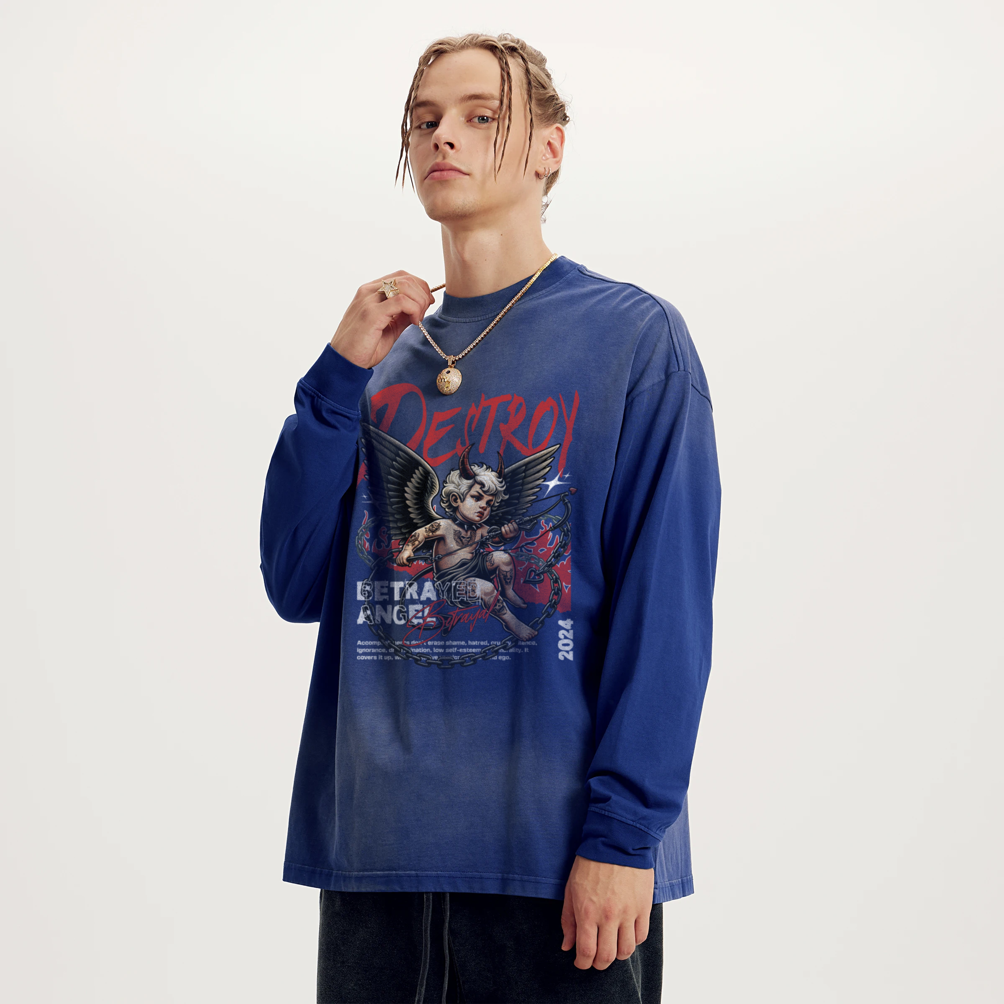 Destroy | Oversized Sun-Faded Long Sleeve | ILYRIANEDGE