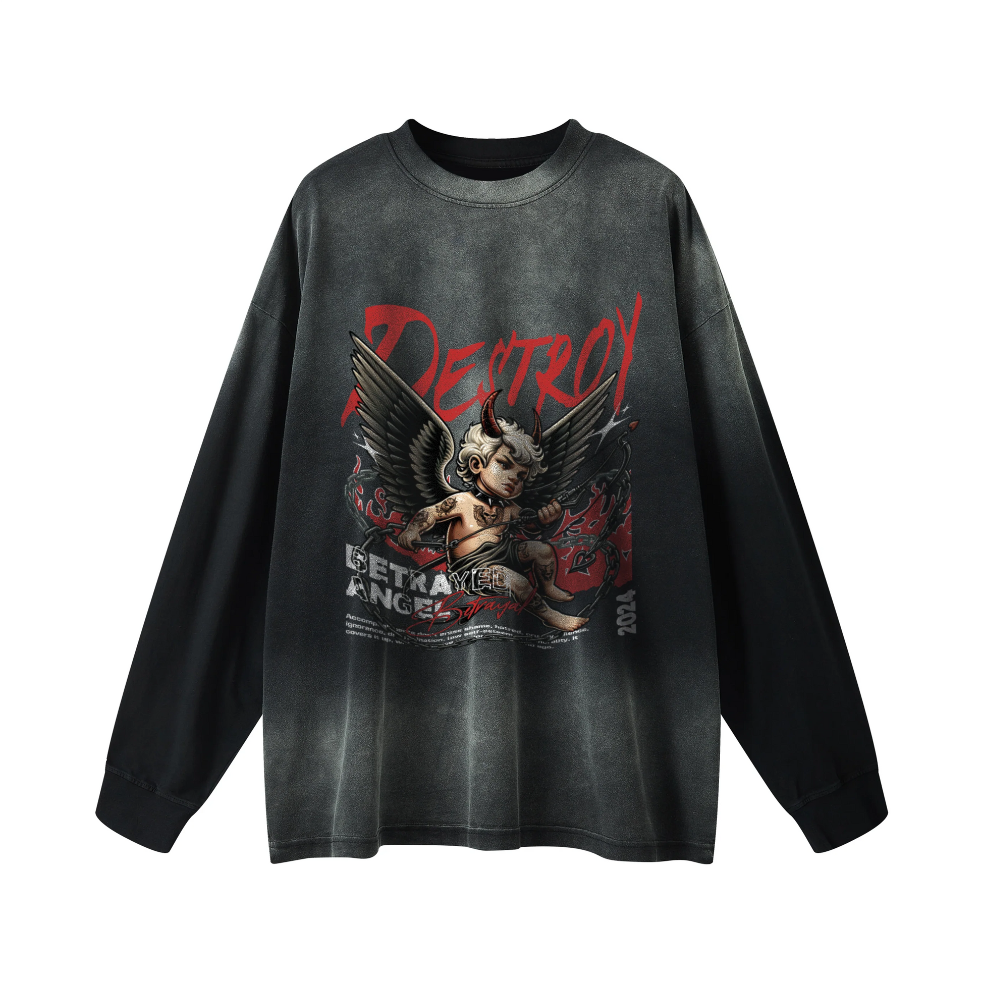 Destroy | Oversized Sun-Faded Long Sleeve | ILYRIANEDGE