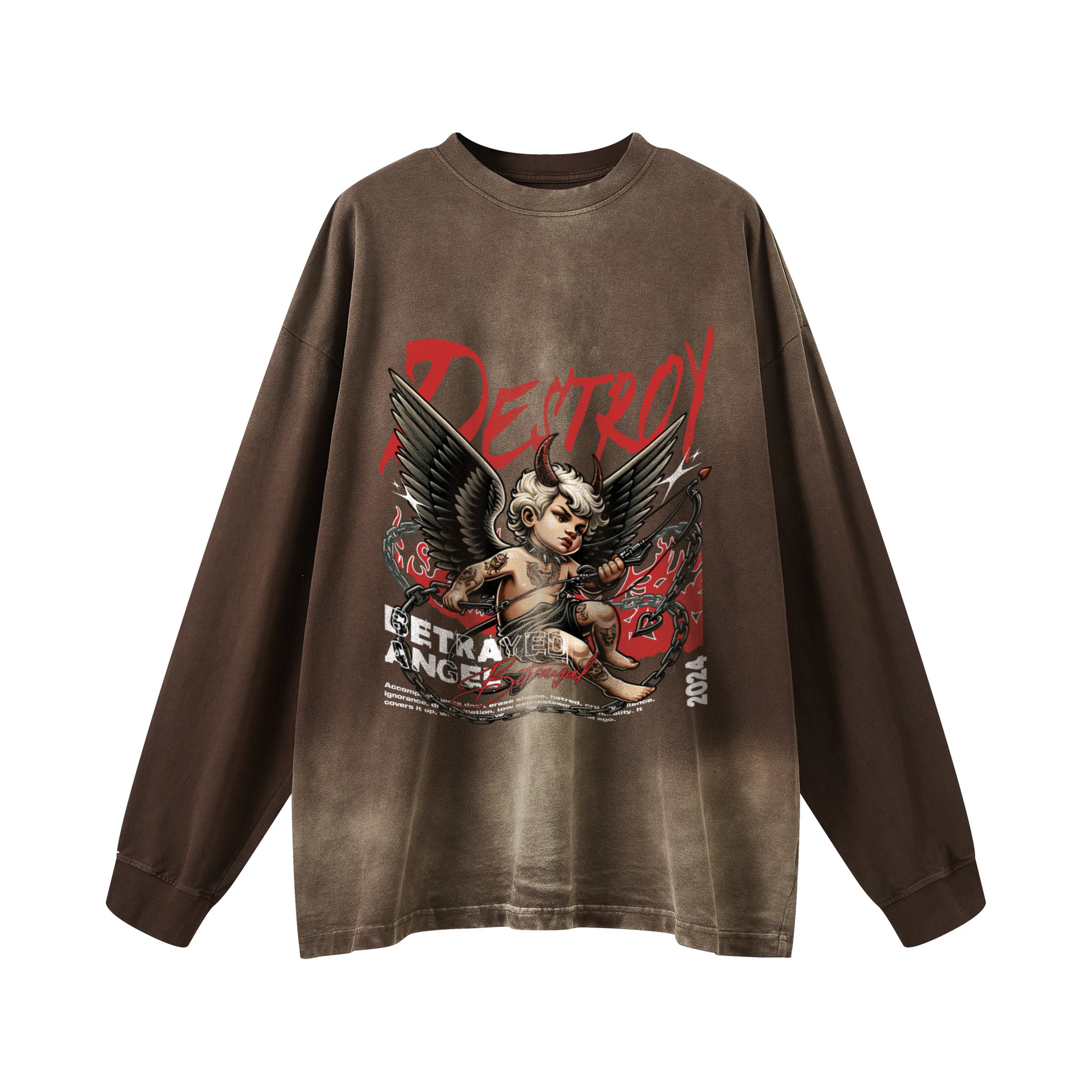 Destroy | Oversized Sun-Faded Long Sleeve | ILYRIANEDGE