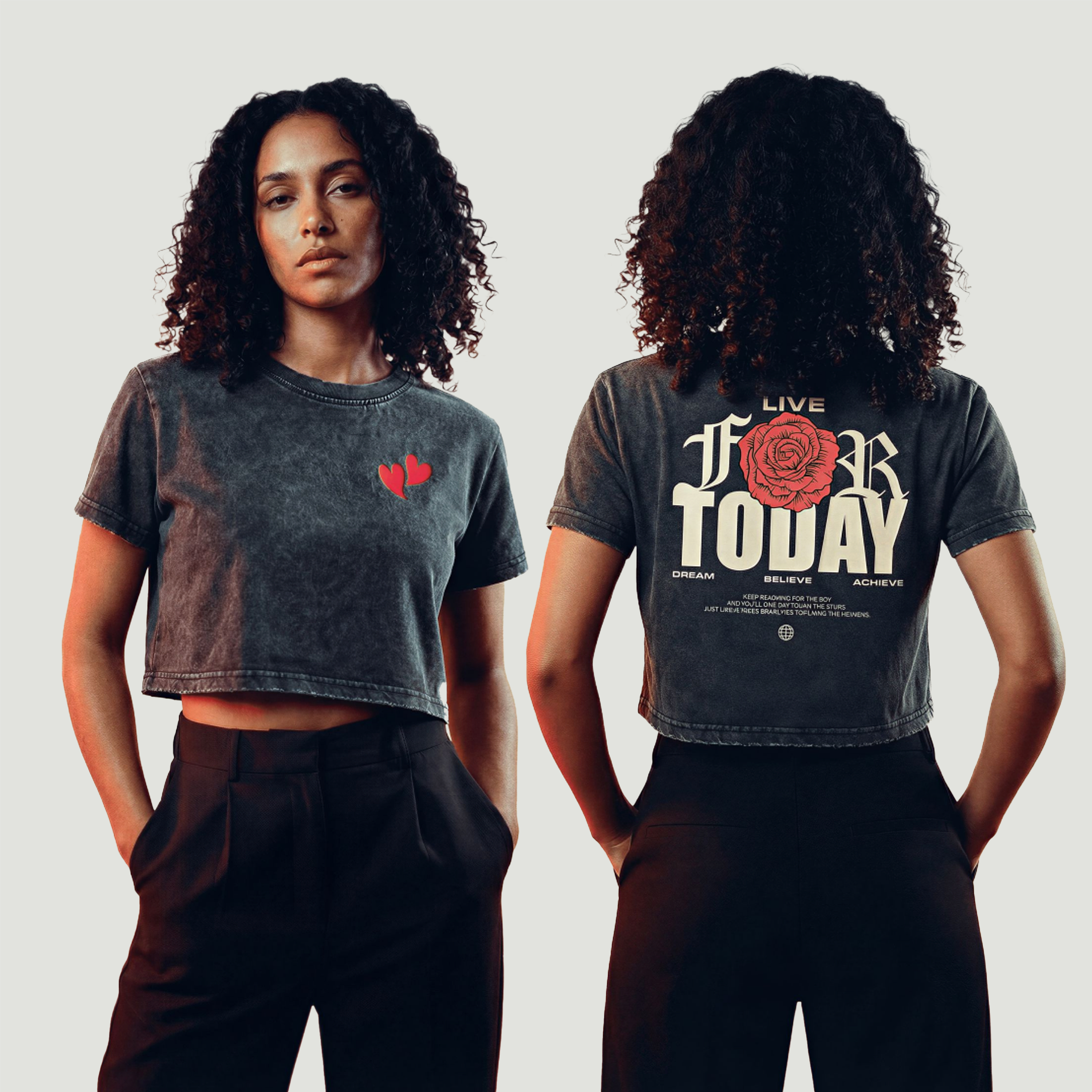 Live For Today | Women's Snow Wash Crop Top | ILYRIANEDGE