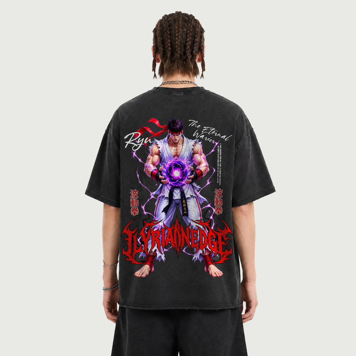 The Eternal Warrior | 260GSM Faded Raw Hem T-Shirt | ILYRIANEDGE