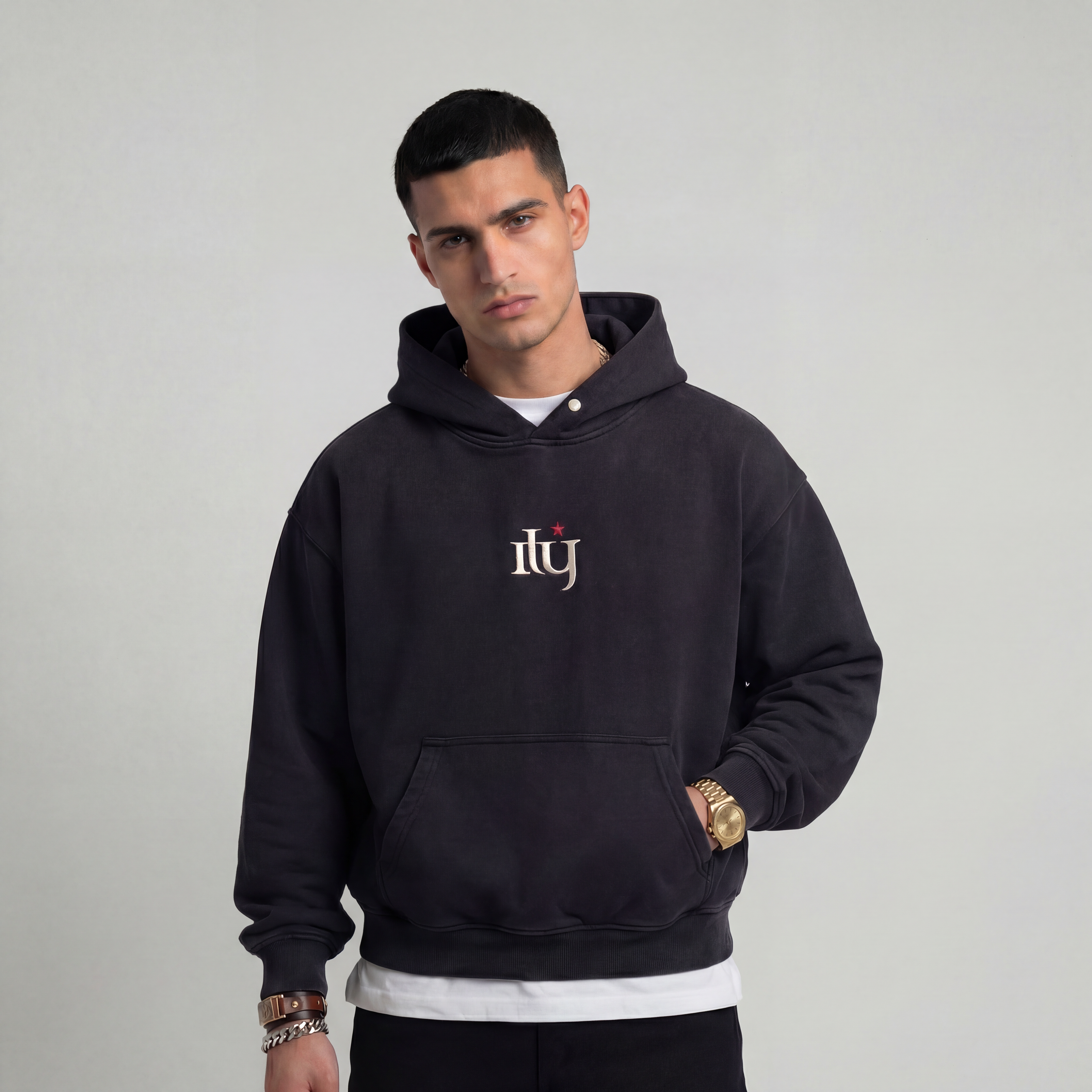 ILY Bloodline - 420GSM Unisex Snap Collar Hoodie